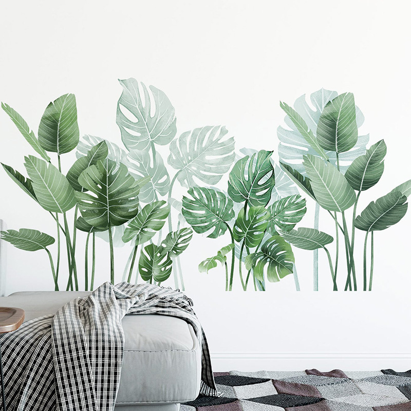 Creative Simulation Green Plant Potted 3D Wall Stickers Living Room Study Office Waterproof Decorative Stickers Room Decoration