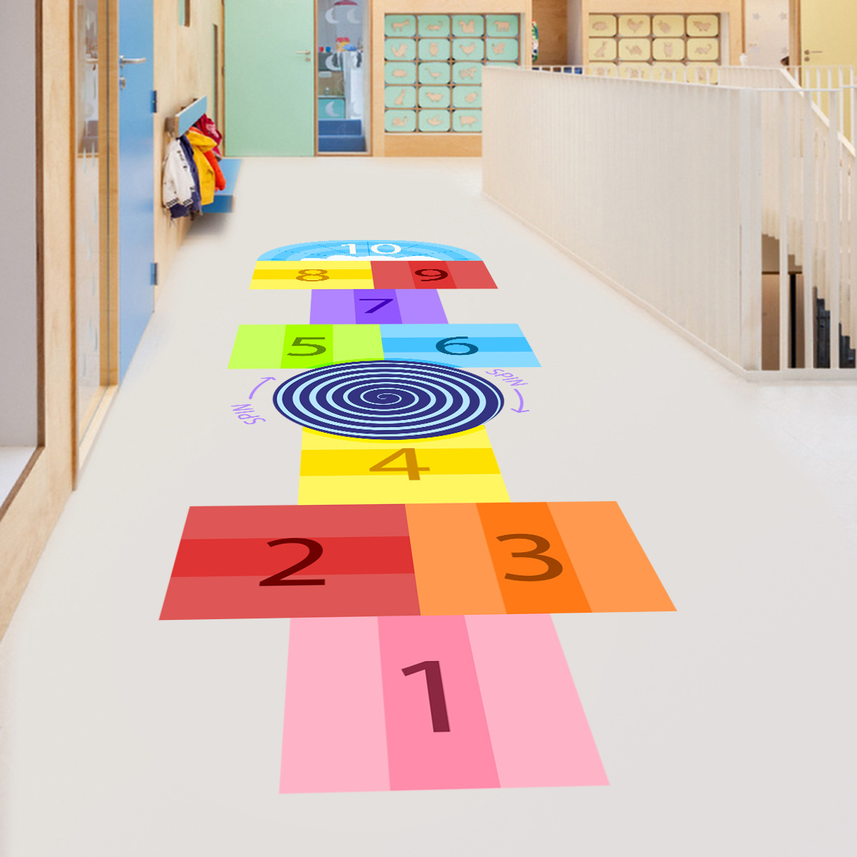 Custom Kids Games Sticker Living Room Decoration Wall Sticker Hopscotch Games Sticker Floor Decals for Nuresy