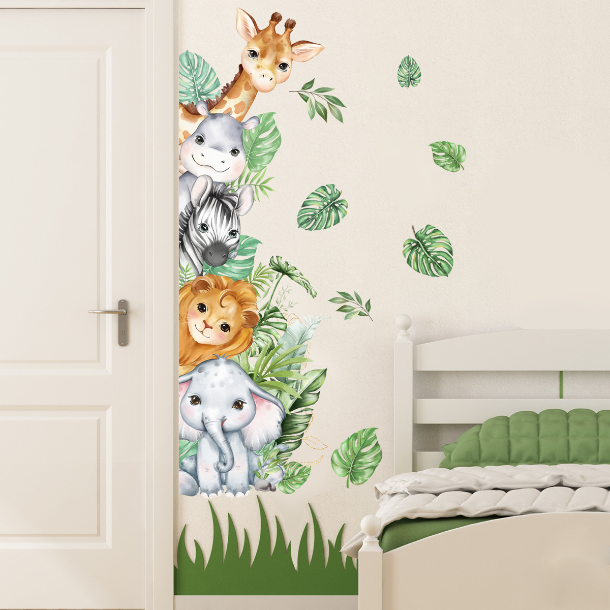 30*90cm Colourful Animal Children Nursery Wall Stickers Home Decal Peel and Stick Removable Wall Stickers for Kids Living Room