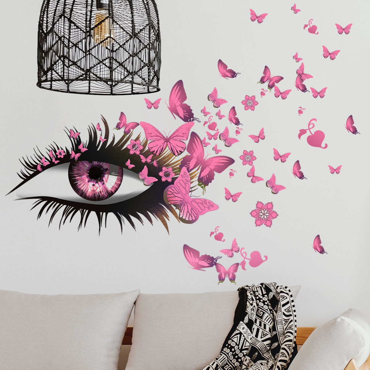 Vinyl Beauty Eye Wall Decal Large Beauty Salon Eyelash Murals Stickers Make Up Store Women Girls Bedroom Home Decoration