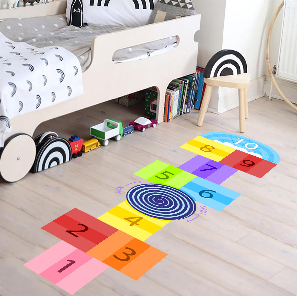 Custom Kids Games Sticker Living Room Decoration Wall Sticker Hopscotch Games Sticker Floor Decals for Nuresy