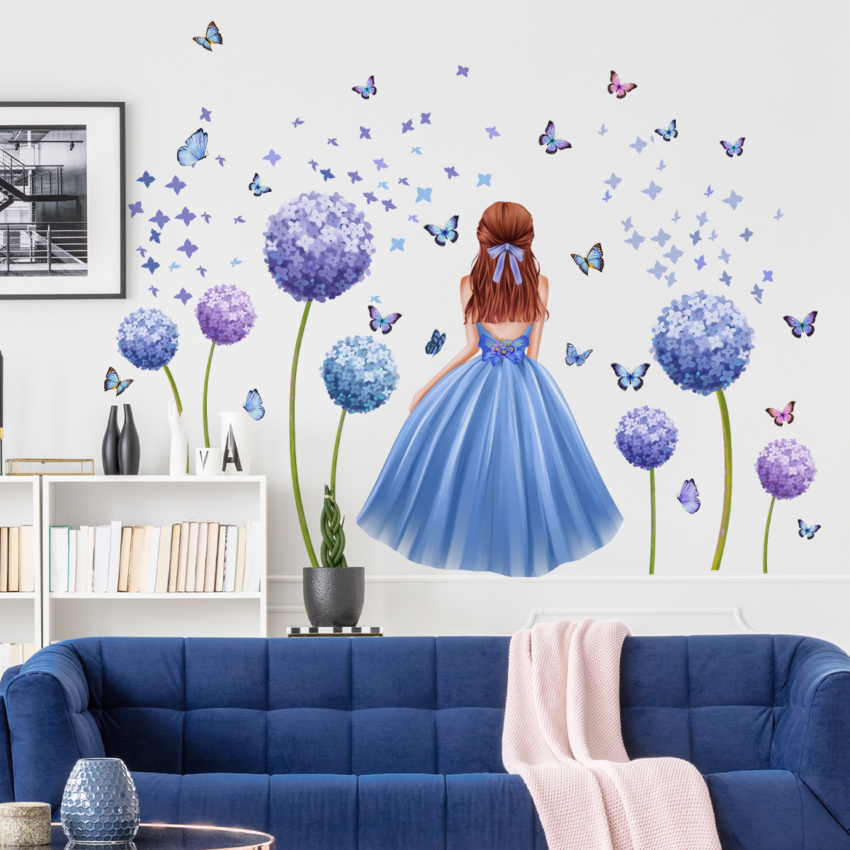 Custom Removable Waterproof Girl Fairy Wall Stickers for Bedroom Decoration