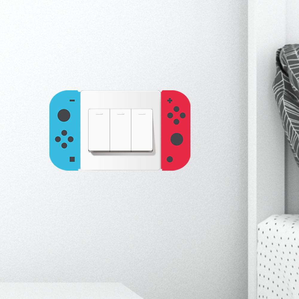 15*10cm Game Controller Wall Sticker Custom Printing PVC Self Adhesive Light Switch Decoration Sticker