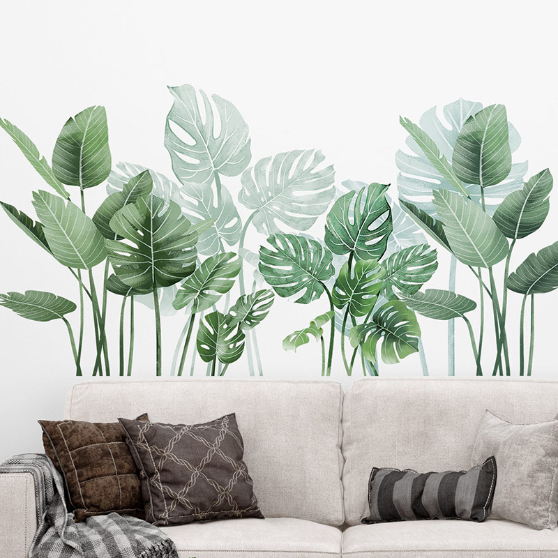 Creative Simulation Green Plant Potted 3D Wall Stickers Living Room Study Office Waterproof Decorative Stickers Room Decoration