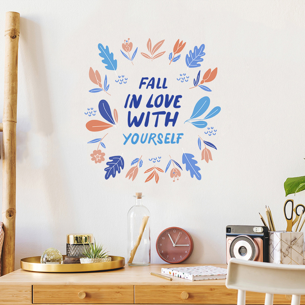 Professional Manufacturer Custom Wall Decal Fall in Love with Yourself Quote Wall stickers