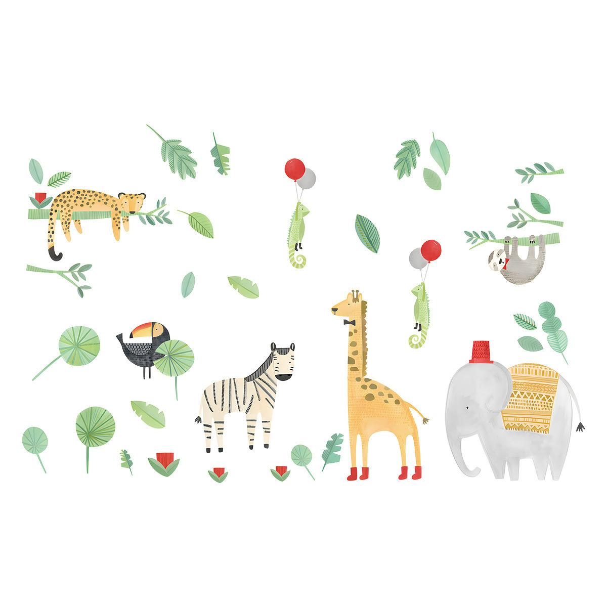 Custom Self Adhesive Removable Forest Animal Wall Art for Kids Room Decoration