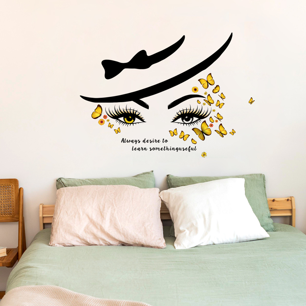 Girls Room Self Adhesive Inspirational Quote Eye Brows Sticker Wall Decoration