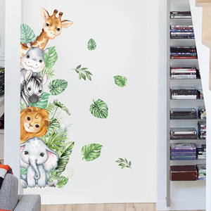 30*90cm Colourful Animal Children Nursery Wall Stickers Home Decal Peel and Stick Removable Wall Stickers for Kids Living Room