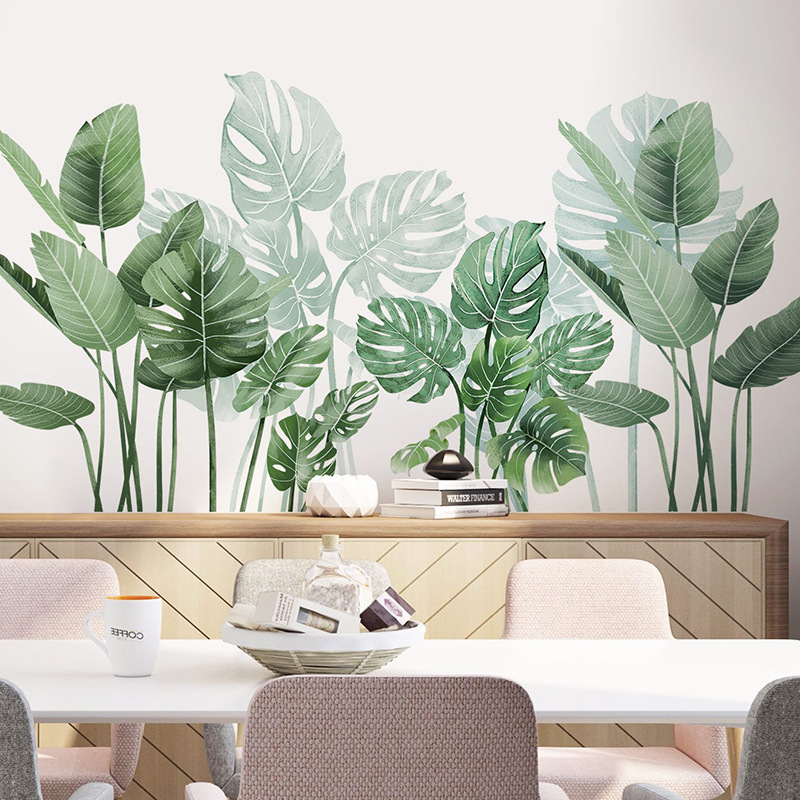 Creative Simulation Green Plant Potted 3D Wall Stickers Living Room Study Office Waterproof Decorative Stickers Room Decoration