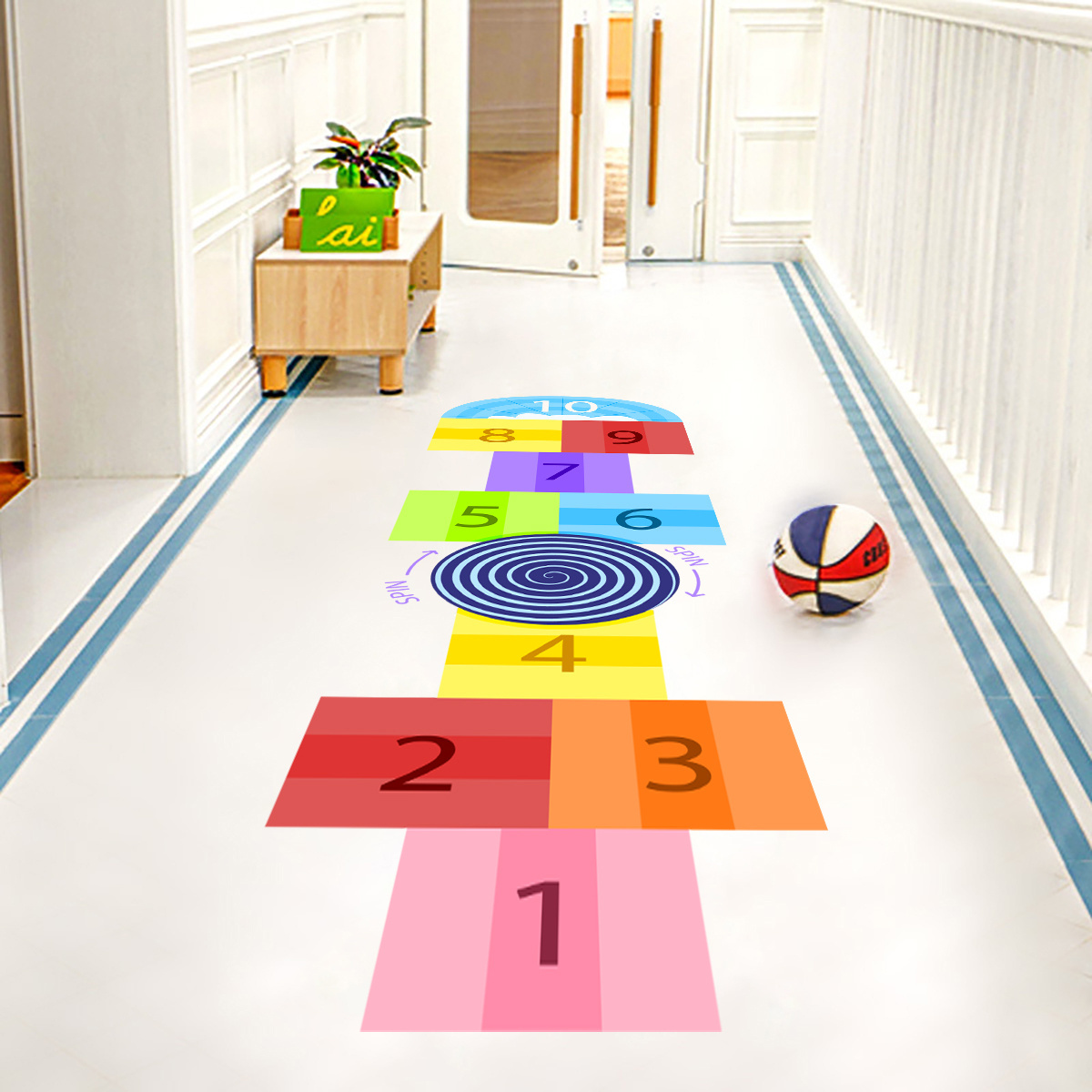 Custom Kids Games Sticker Living Room Decoration Wall Sticker Hopscotch Games Sticker Floor Decals for Nuresy