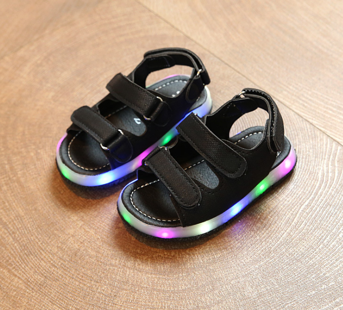 high quality lighting children shoes fashion high quality LED Shinning kids sneakers Hook baby girls boy shoes sandals