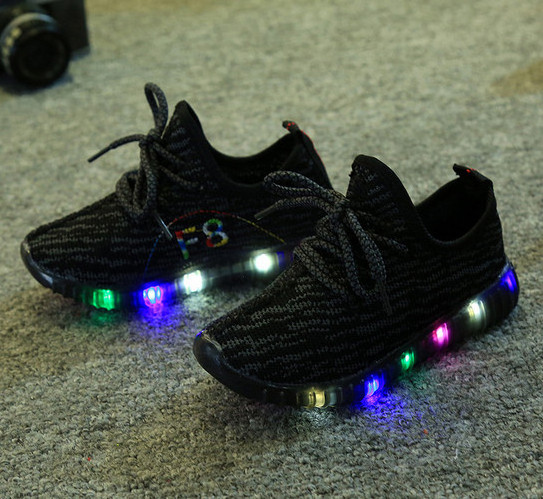 kids casual shoes LED light for boys outdoor shoes