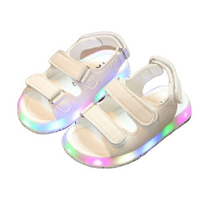 high quality lighting children shoes fashion high quality LED Shinning kids sneakers Hook baby girls boy shoes sandals