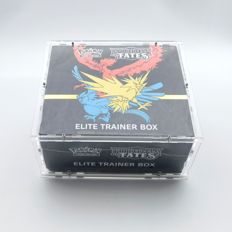 Custom Clear Acrylic Pokemon ETB Display Case Closed screw assembly booster box Protector Case For Elite Trainer box Pokemon