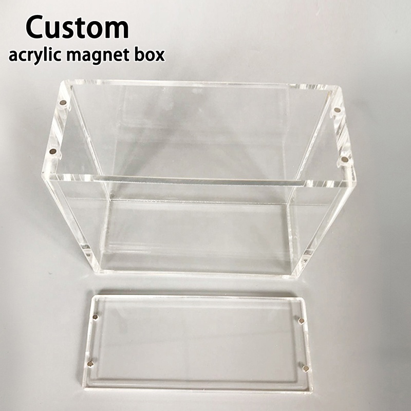 Custom Acrylic box clear acrylic display case 5 side box with lid/sliding lid or base plexiglass acrylic box cube for food rose