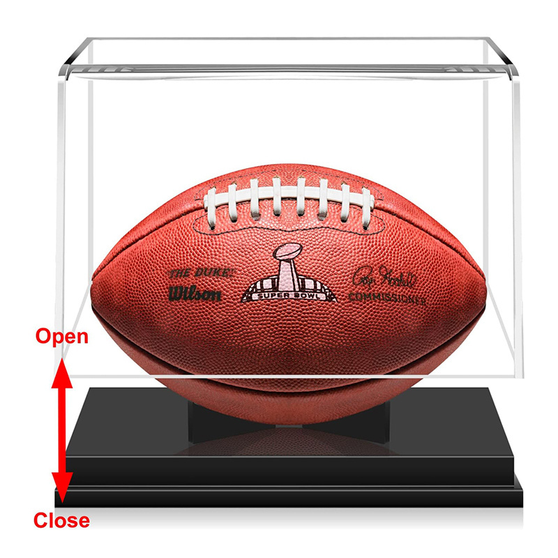 Acrylic Football Case Display Case Autographed Football Holder Removable Built-in Football Display Stand