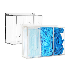 Acrylic Storage Containers case Hairnet Shoe covers facemask mittens Dispenser for Organizing Sanitation Tool Case