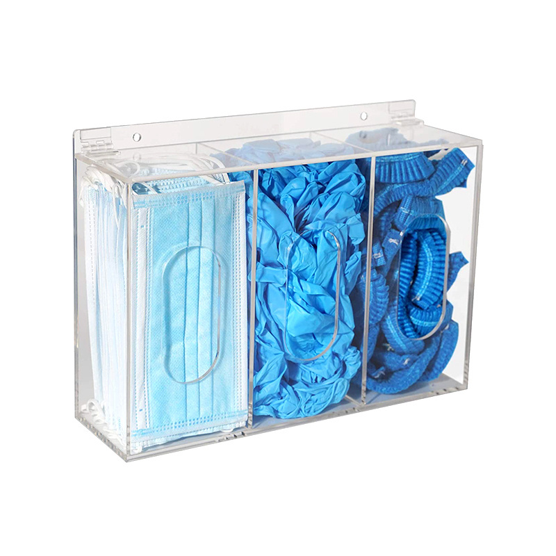 Acrylic Storage Containers case Hairnet Shoe covers facemask mittens Dispenser for Organizing Sanitation Tool Case