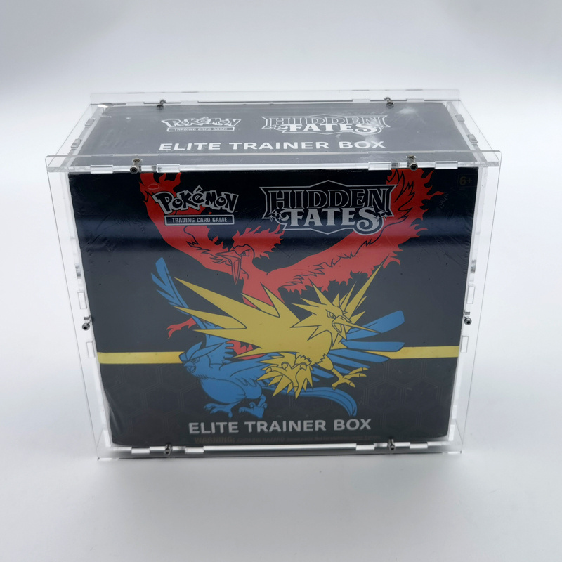 Custom Clear Acrylic Pokemon ETB Display Case Closed screw assembly booster box Protector Case For Elite Trainer box Pokemon