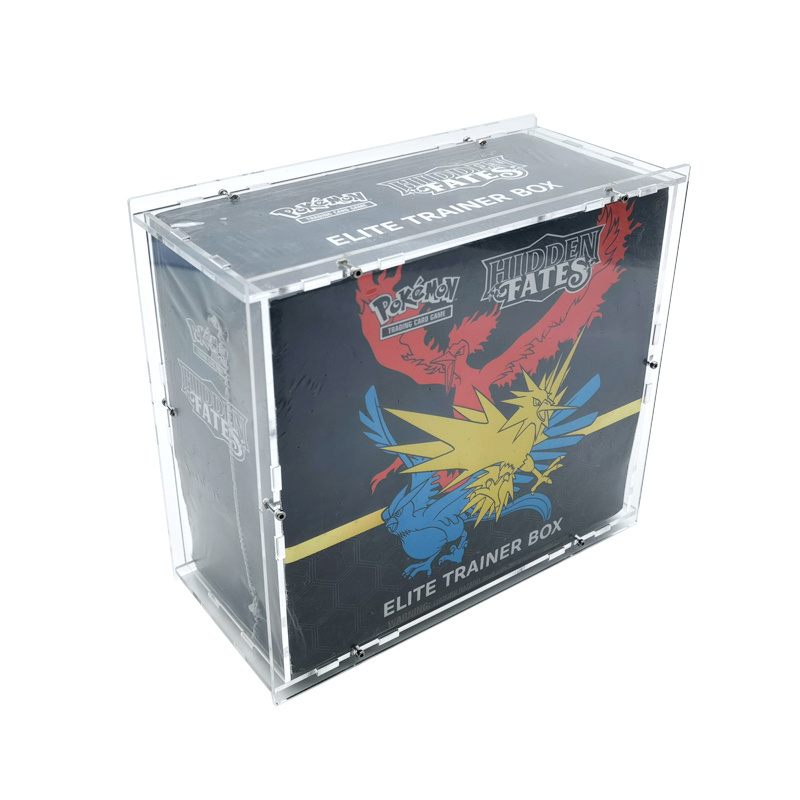 Custom Clear Acrylic Pokemon ETB Display Case Closed screw assembly booster box Protector Case For Elite Trainer box Pokemon