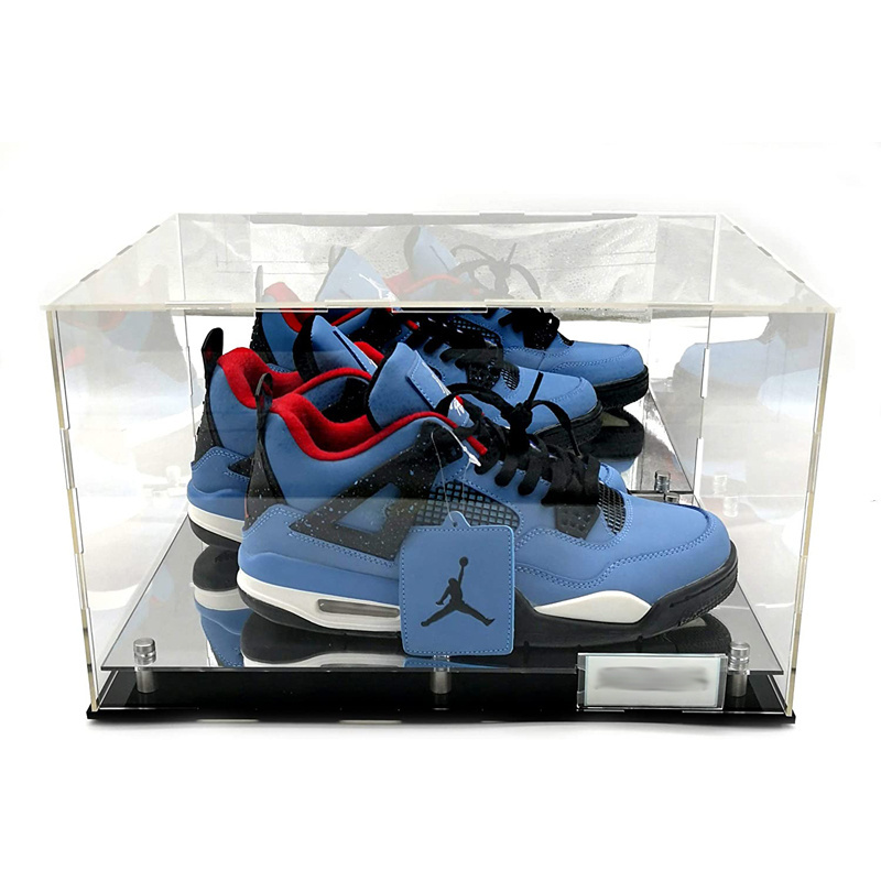 Custom LED Football Basketball Helmet Sneakers Acrylic Display Case Showcase Box UV Protection Sports Full Mirror Memorabilia