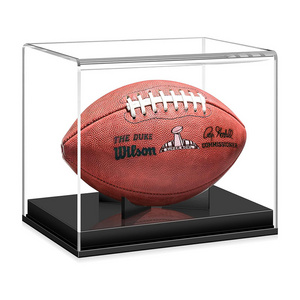 Acrylic Football Case Display Case Autographed Football Holder Removable Built-in Football Display Stand