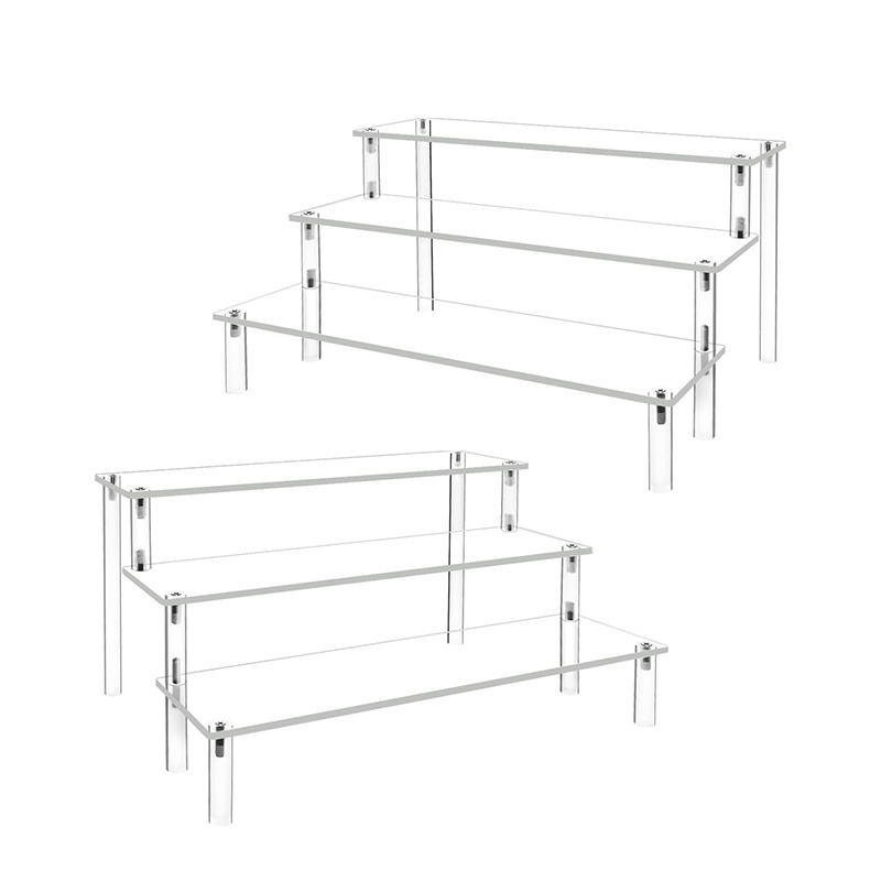 Large Acrylic Display Risers, Perfume Stand Organizer, Clear Acrylic Shelf Risers for Display Stands for Food