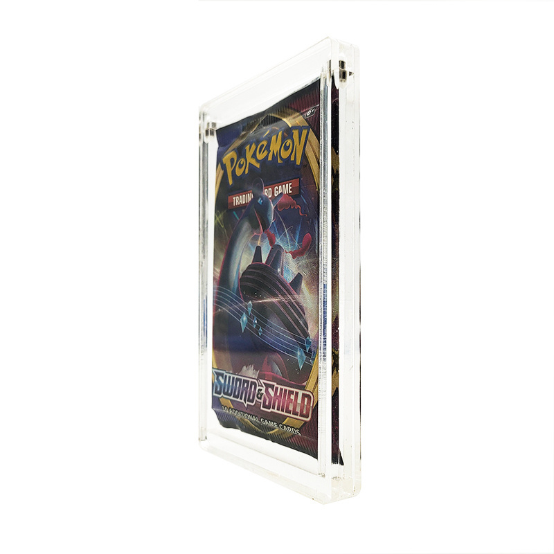 TCG booster pack display transparent clear magnetic lid Pokemon Card Packs Single Booster Pack Frame display case