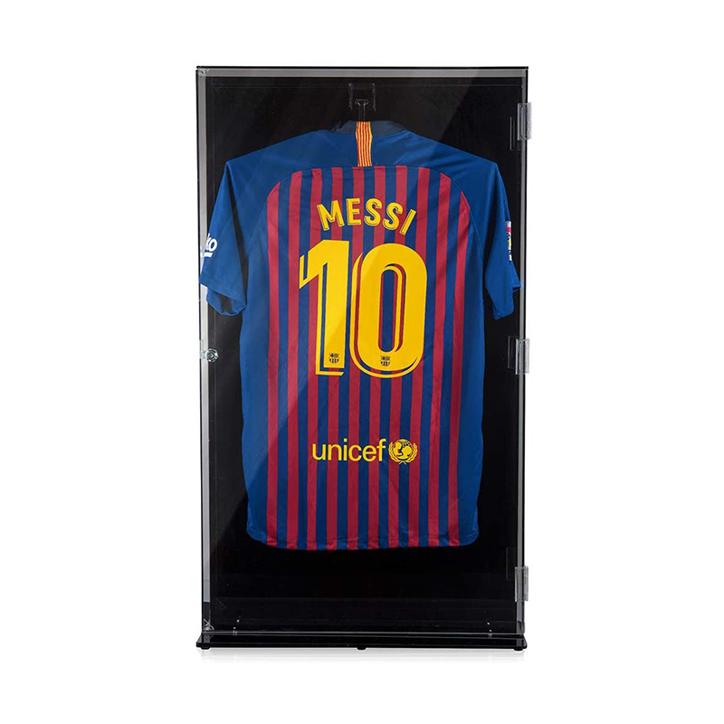 Football shirt frames custom acryilc Wall Mount/Freestanding Jersey storage case with lock for sports jerseys Display Case