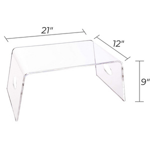 Acrylic Bed Tray with handles Clear Laptop Stand for Home Office Lightweight Portable Lap Desk for Reading Writing Mobile Table