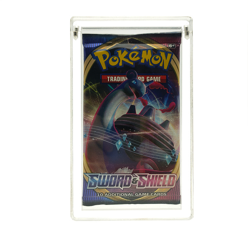 TCG booster pack display transparent clear magnetic lid Pokemon Card Packs Single Booster Pack Frame display case