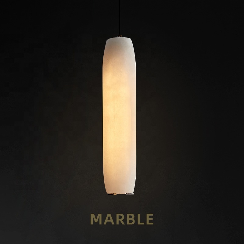 Keli Copper Marble Bedroom Bedside Pendant Lamp Simple Creative Light Luxury Restaurant Chandeliers