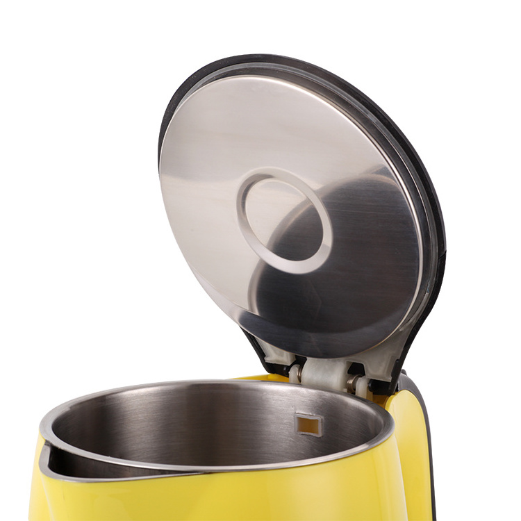 New product Yellow color Plastic 2.0L electric kettle 360 degree stainless steel electric kettle