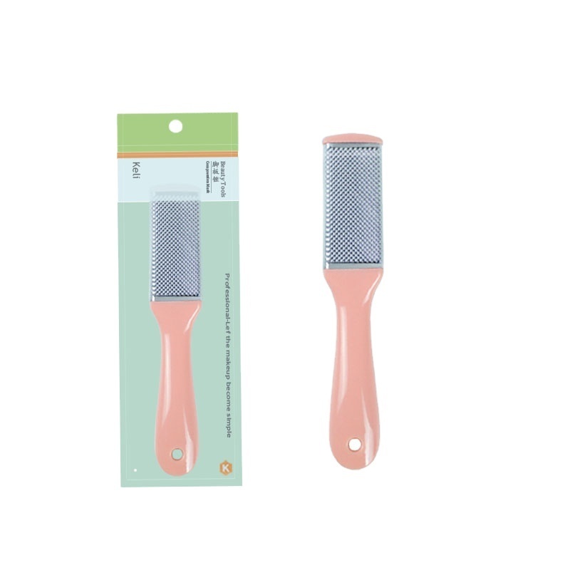 Pink foot rubbing foot care pedicure tool suitable for wet and dry feet stainless steel files