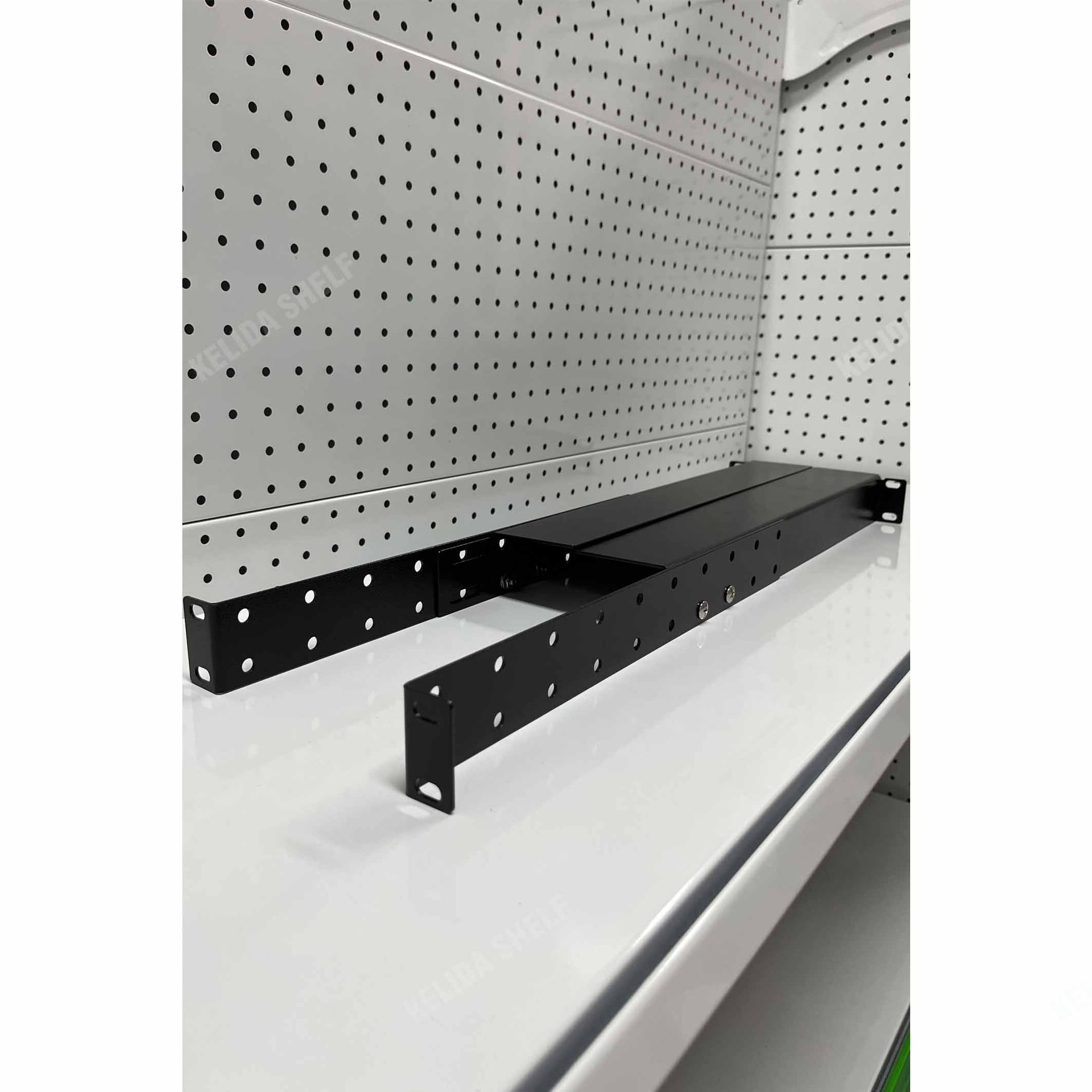 Universal 1U Rack Mount 4-Post Shelf Rail Adjustable Rack Mount Server Shelf Rails