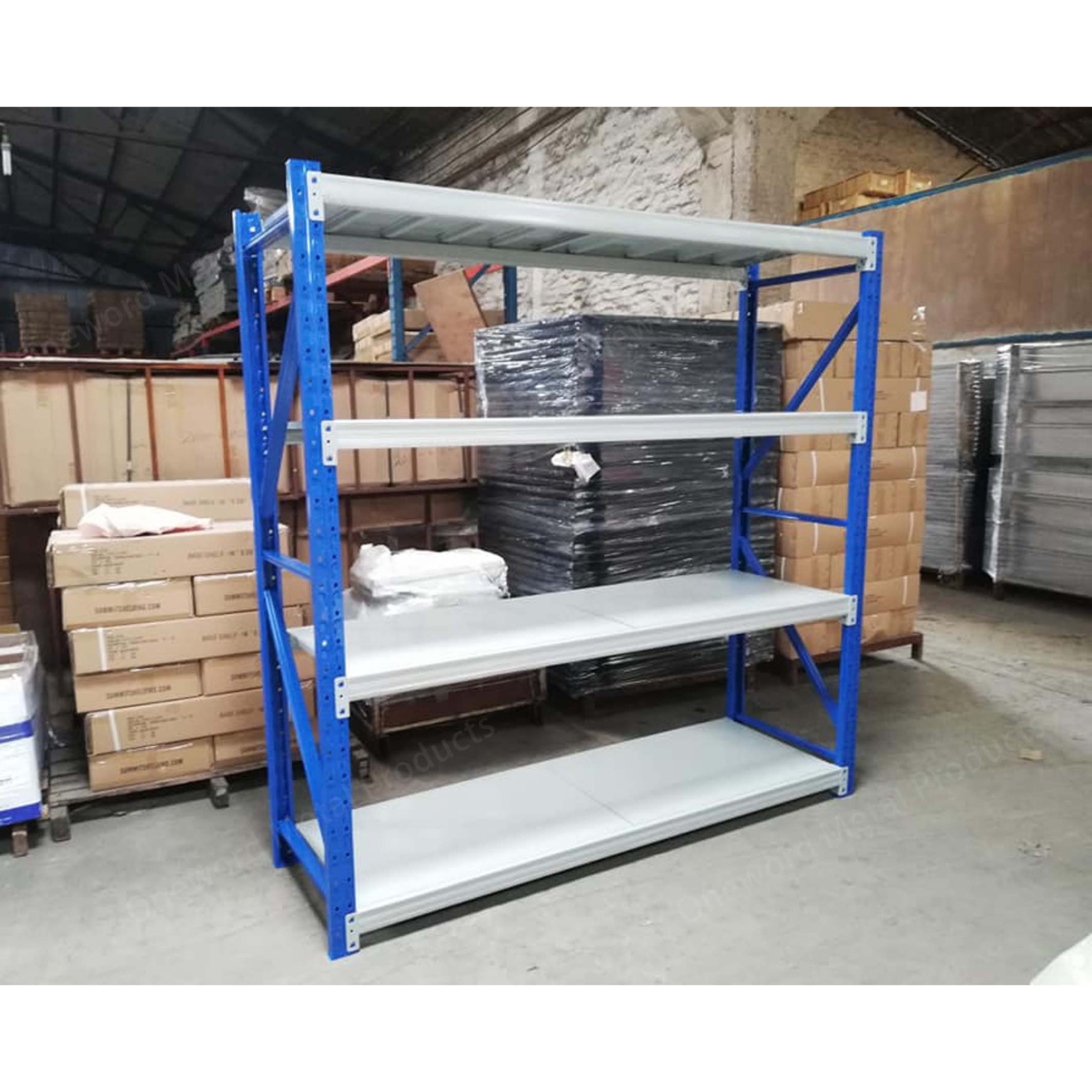 Custom Heavy Duty Shelving 4 Tier Industrial Selective Warehouse Metal Rack Storage Shelf