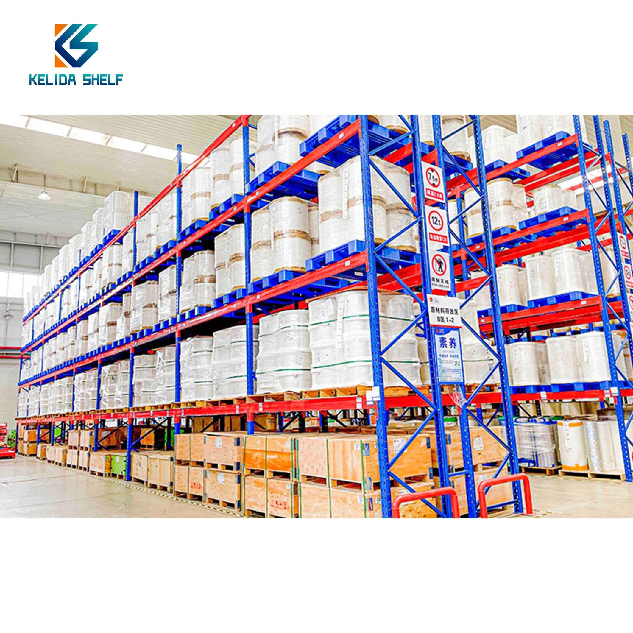 Factory Heavy Duty Steel Warehouse Storage Rack Shelves Double Deep Beam Industrial Selective Pallet Racks