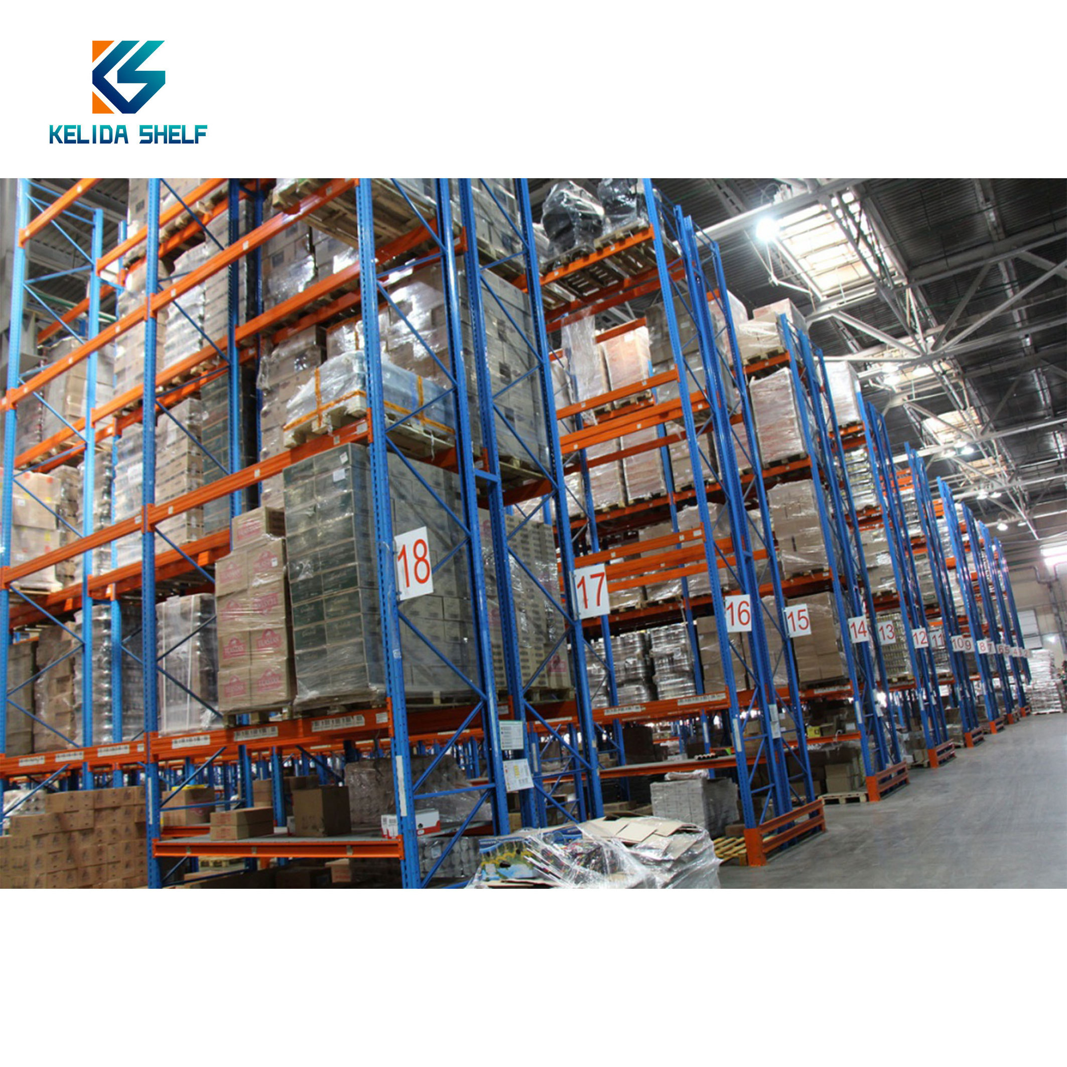 Factory Heavy Duty Steel Warehouse Storage Rack Shelves Double Deep Beam Industrial Selective Pallet Racks