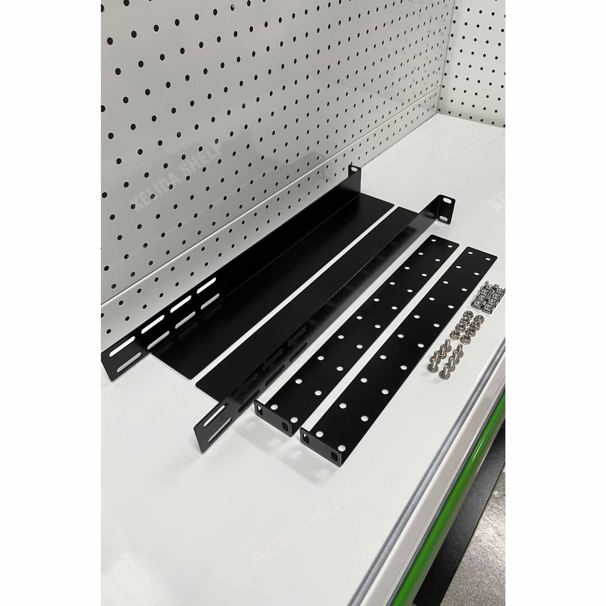 Universal 1U Rack Mount 4-Post Shelf Rail Adjustable Rack Mount Server Shelf Rails