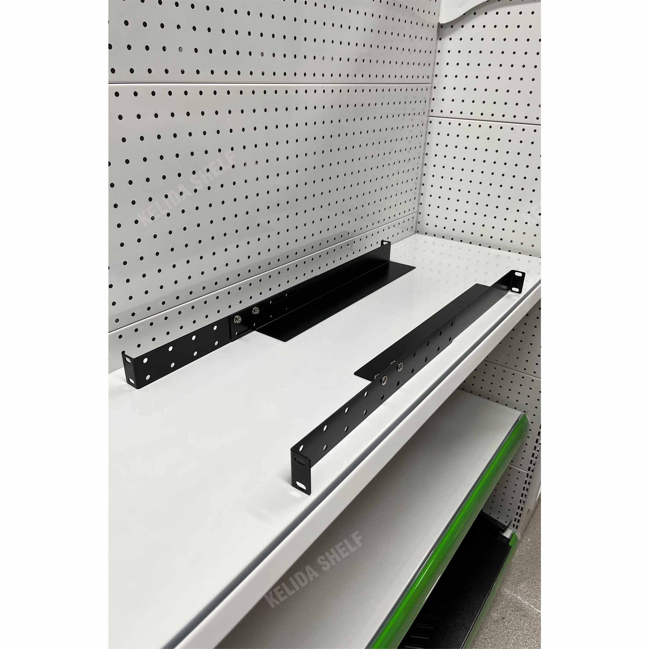 Universal 1U Rack Mount 4-Post Shelf Rail Adjustable Rack Mount Server Shelf Rails