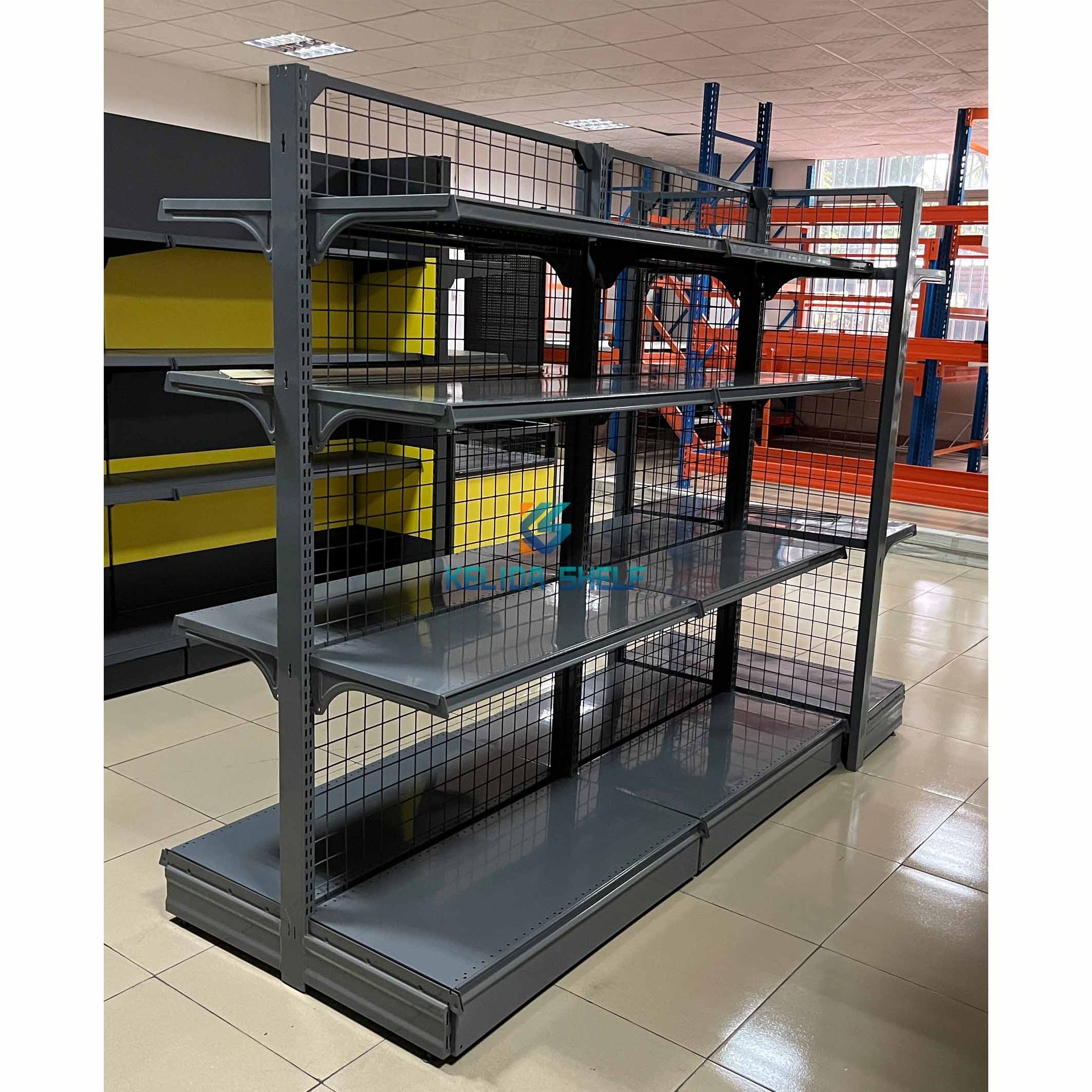 Factory Direct Wire Mesh Panel Store Shelf/Supermarket Shelf/Gondola Shelf Stop