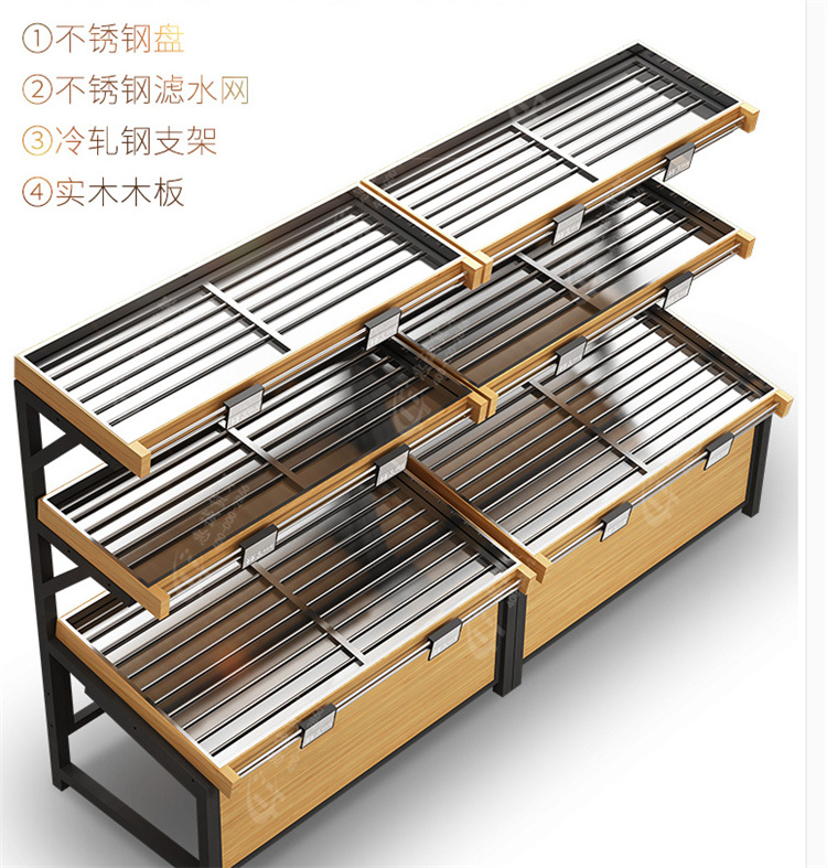 Fruit And Vegetables Customized Super Market Store Racks Shelf, Store Equipment Shelf