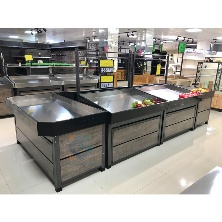 Fruit And Vegetables Customized Grocery Shelves For Sale, Grocery Store Retail Display Wooden Shelf Shelving Unit