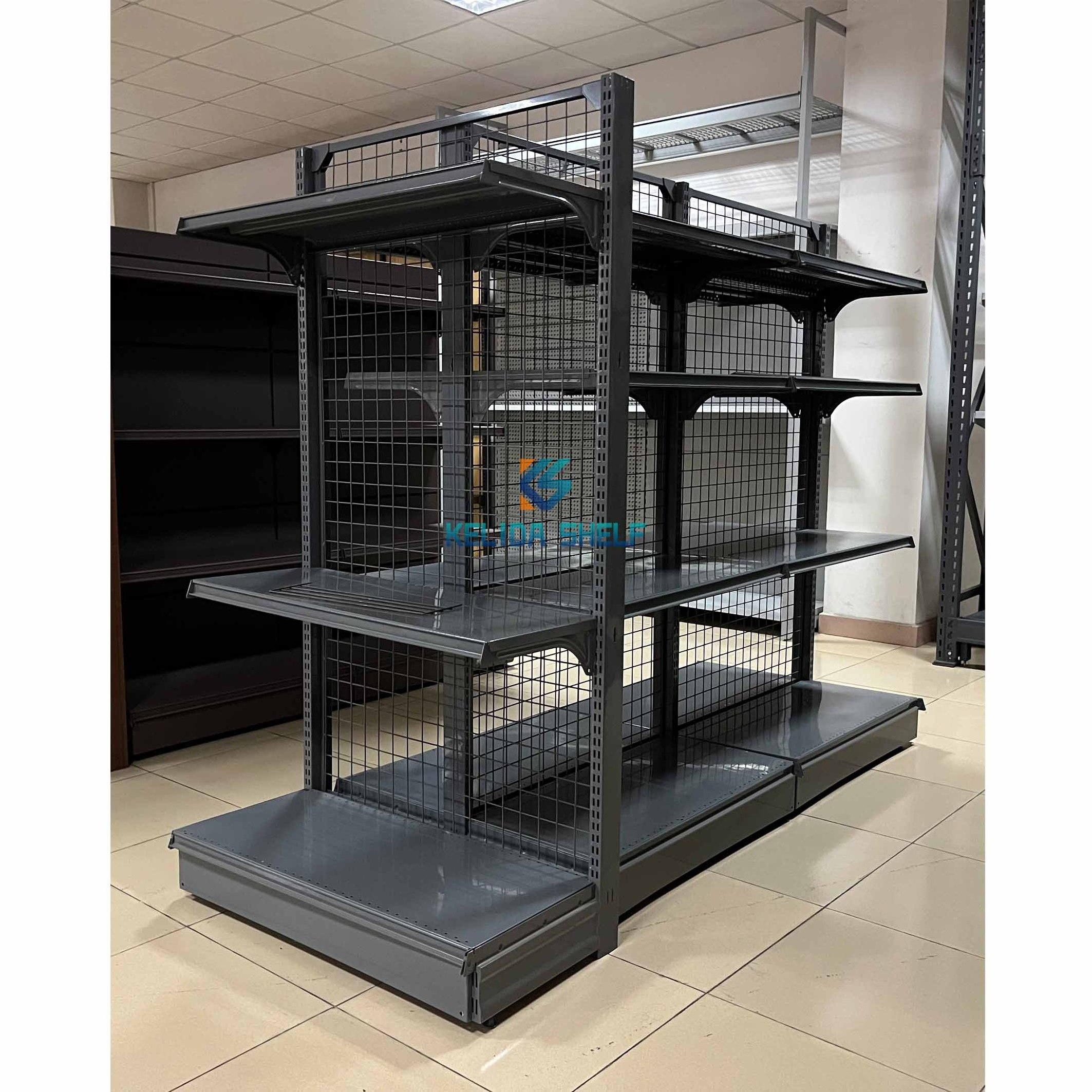 Factory Direct Wire Mesh Panel Store Shelf/Supermarket Shelf/Gondola Shelf Stop