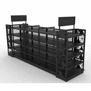 Grocery Store Adjustable Supermarket Equipments With Advertising Display Racks For Retail Gondola Shelves