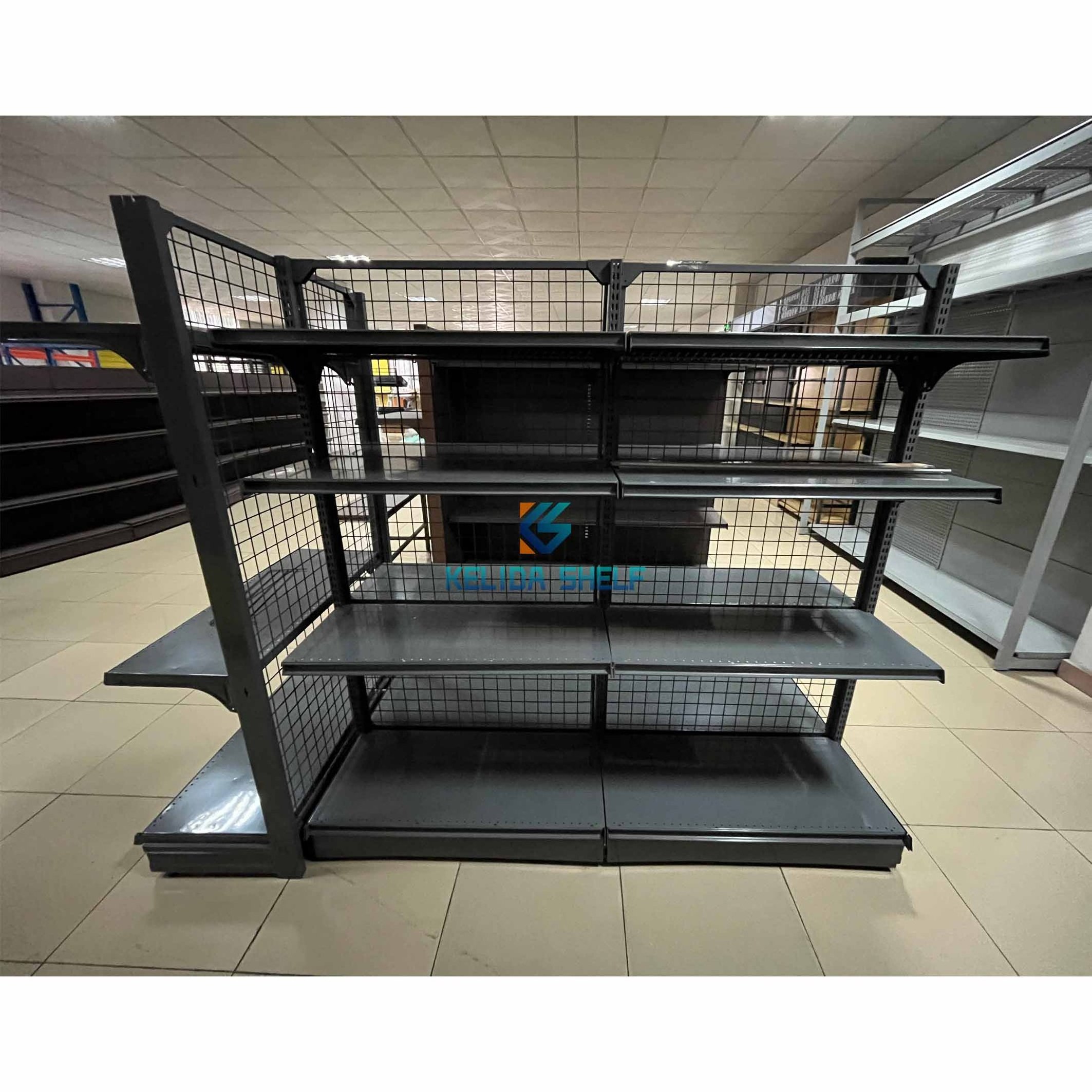 Factory Direct Wire Mesh Panel Store Shelf/Supermarket Shelf/Gondola Shelf Stop