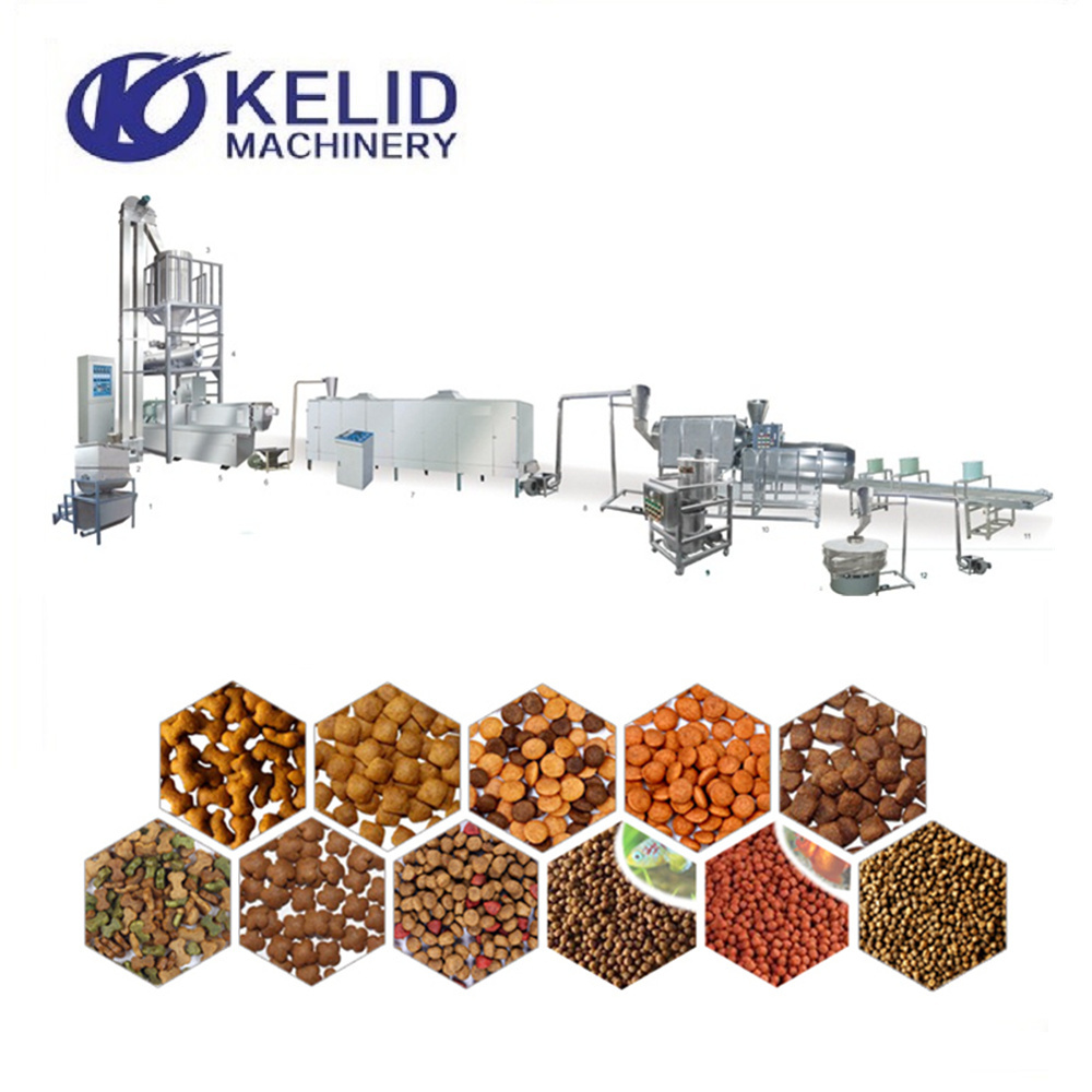 Commercial Animal Pet Fish Feed Extruder Puppy Adult Dog Food Making Machine Production Line