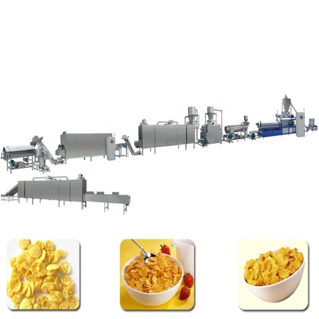 Full Automatic Crispy Maize Chocos Corn Flakes Breakfast Cereals Processing Production Line Making Machine