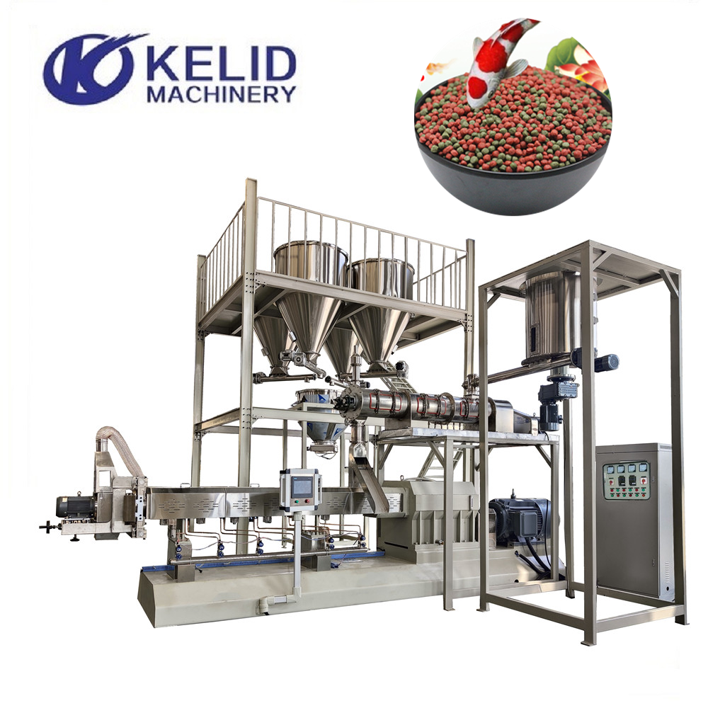 Floating Sinking Fish Feed Machinery Double Screw Fish Feed Production Line Extruder For Fish Food