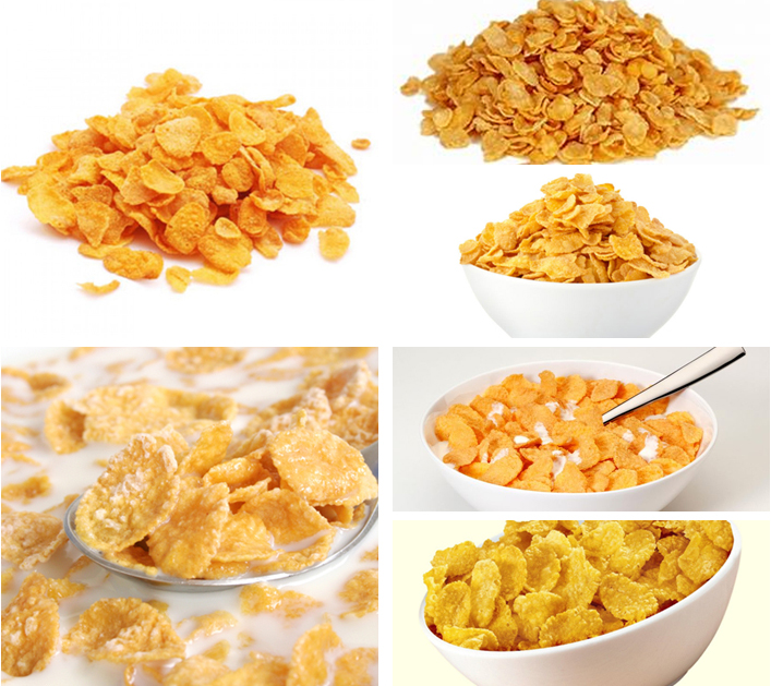 Full Automatic Crispy Maize Chocos Corn Flakes Breakfast Cereals Processing Production Line Making Machine